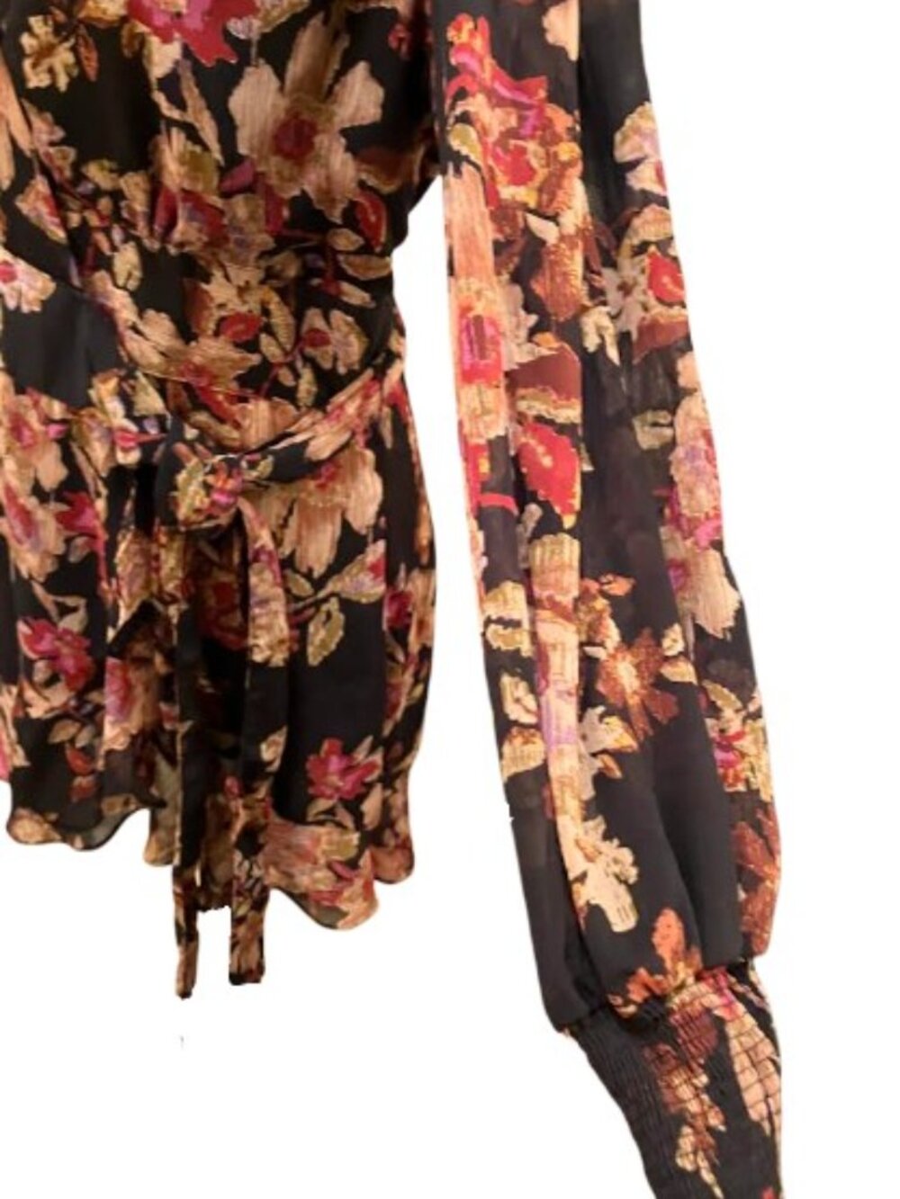 Dress Forum Floral Casual Wedding Guest Wrap Dress Size M EUC and FREE Necklace - Picture 8 of 16